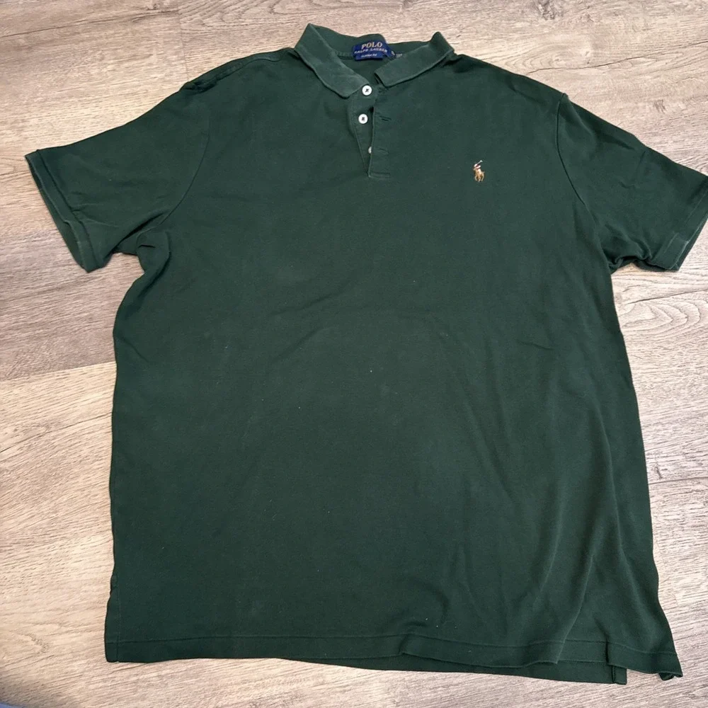 Dark Green men's classic fit polo Ralph Lauren small horse Short Sleeve